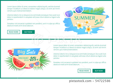 Big Sale Discount Posters Set Vector Illustration Big Sale Discount Posters Set Vector Illustration 54722586