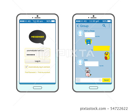 Kakao talk Interface on Smartphone Set of Icons 54722622