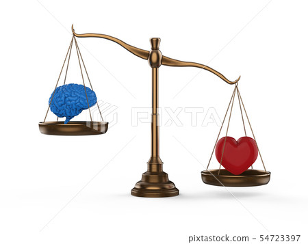 Logic and emotion balance concept 54723397