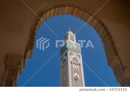 Casablanca Hassan II huge mosque minaret 54723558