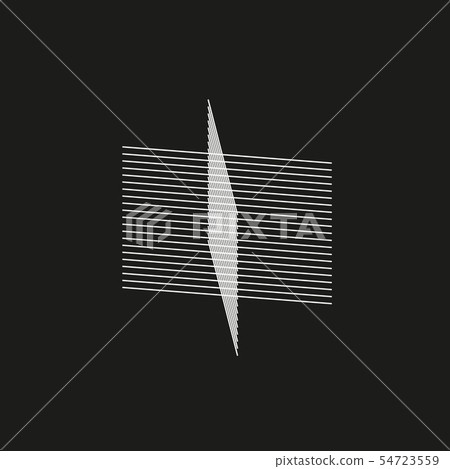 Isometric Geometric Font. Line blend style letter X. Typography design. 54723559