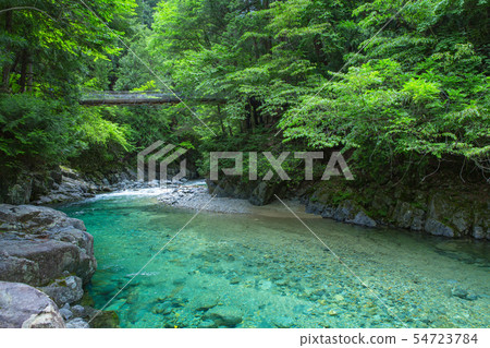 Suspension bridge in the Atera Valley promenade 54723784