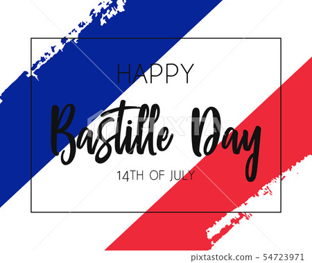 Hand draw Happy Bastille Day flag 54723971
