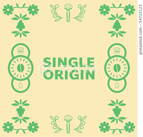 single origin coffee background with coffee badge single origin coffee background with coffee badge 54725123