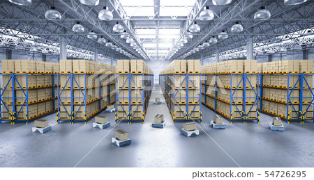 warehouse robot in factory warehouse robot in factory 54726295