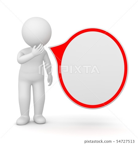 3D Rendering of a man with speech bubble 3D Rendering of a man with speech bubble 54727513