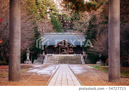 Iwate Gokoku Shrine old shine in pine forest - 54727723