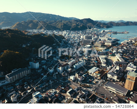 Yawatahama市townscape的鳥瞰圖 Yawatahama市townscape的鳥瞰圖 54728864