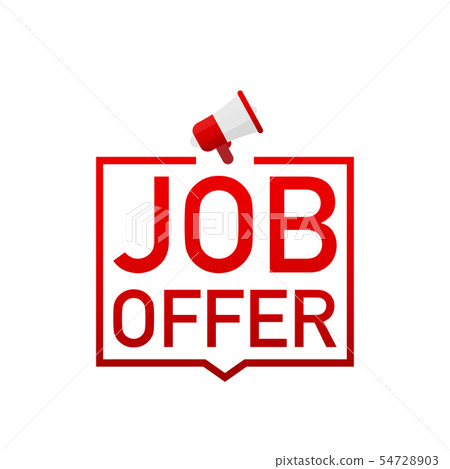 Hand holding megaphone - Job Offer. Vector Hand holding megaphone - Job Offer. Vector 54728903