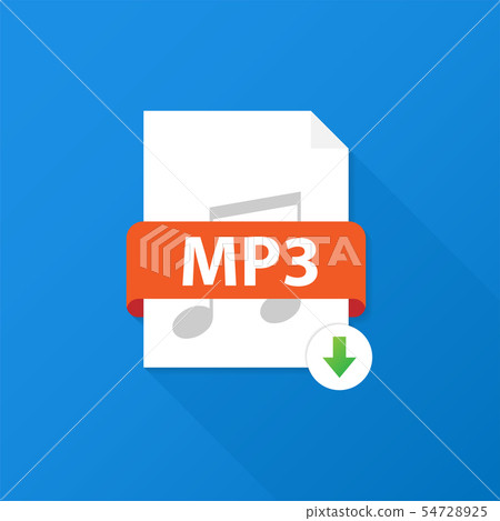 Download MP3 button. Downloading document concept. 54728925