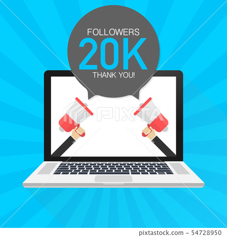 20000 Followers thank you card with laptop 20000 Followers thank you card with laptop 54728950