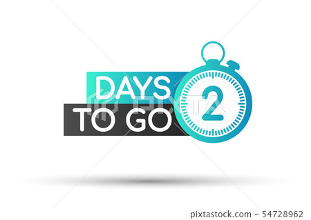 Two days to go sign. Vector illustration. 54728962