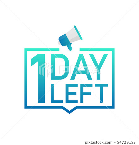 1 Day Left label on white background. Flat icon. - Stock Illustration ...