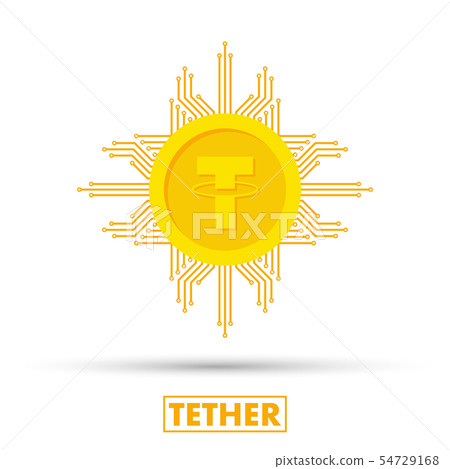 Tether concept. Cryptocurrency logo sigh. Digital 54729168