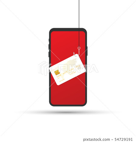 Data Phishing, credit or debit card on fishing 54729191