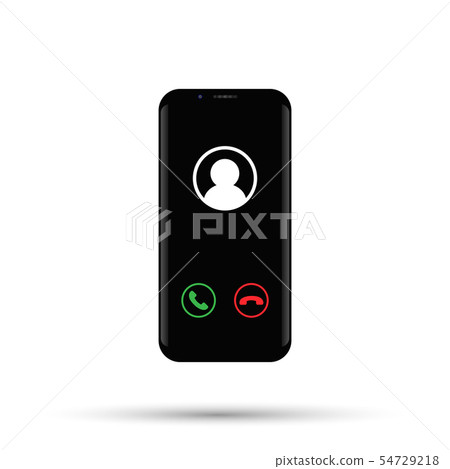 Smartphone with incoming call on display, vector - Stock Illustration ...