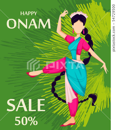 Happy Onam. Indian woman dancing 54729500
