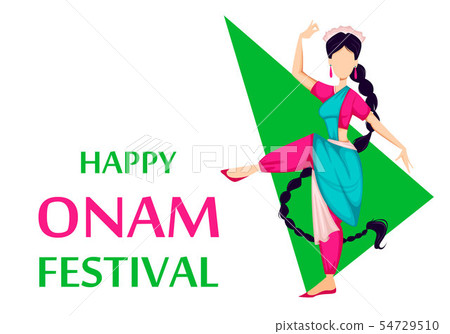 Happy Onam. Indian woman dancing 54729510