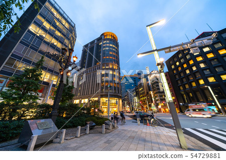 Tokyo cityscape in Japan I want to see Mitsukoshi. In the foreground, Japan Road Principal (Replication) 54729881