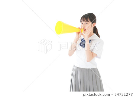 做體育歡呼的少婦 做體育歡呼的少婦 54731277