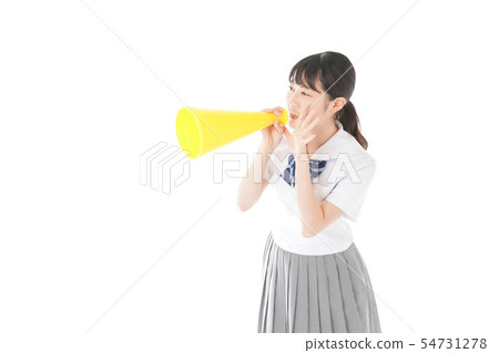 做體育歡呼的少婦 做體育歡呼的少婦 54731278