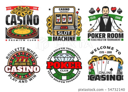 Casino gambling games. Roulette, poker cards, dice Casino gambling games. Roulette, poker cards, dice 54732140