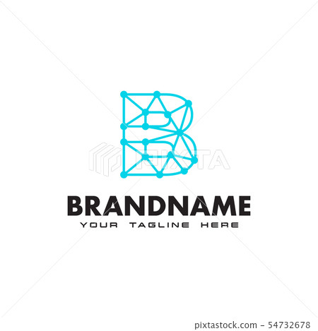 Letter B Dot Network Connection Logo Design - Stock Illustration ...