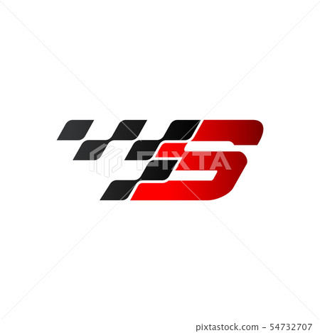Letter S with racing flag logo 54732707