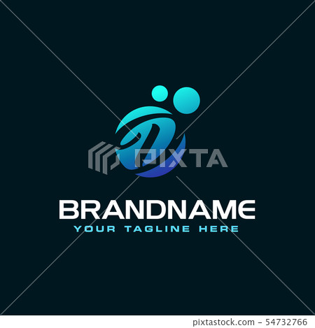 Dots Letter D Logo. D Letter Design Vector with - Stock Illustration ...