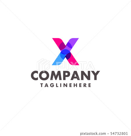 abstract colorful letter X logo design for 54732801