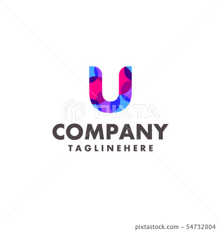 abstract colorful letter U logo design for abstract colorful letter U logo design for 54732804
