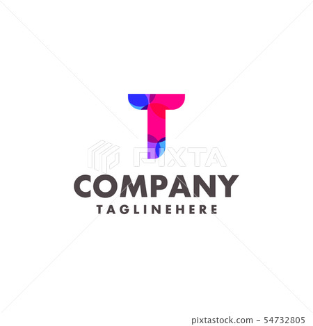 abstract colorful letter T logo design for abstract colorful letter T logo design for 54732805