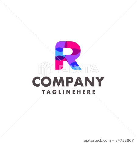 abstract colorful letter R logo design for 54732807