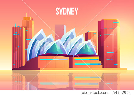 Sydney city with opera theater skyline, Australia 54732904