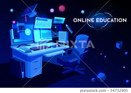 Online education banner cartoon vector 54732905