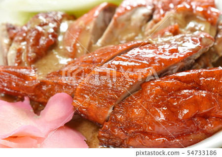 roasted duck meat and pickled ginger roasted duck meat and pickled ginger 54733186