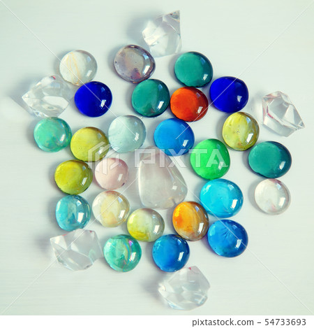 Multicolored glass round crystals Multicolored glass round crystals 54733693