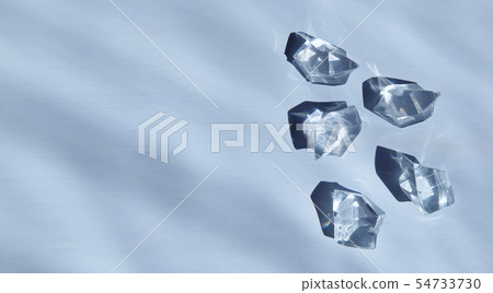 Five white crystals under water Five white crystals under water 54733730