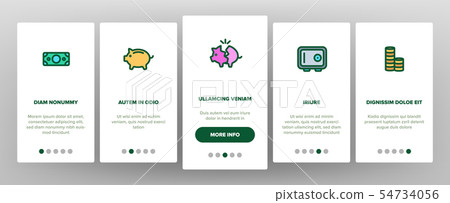 Money Savings, Banking Linear Vector Onboarding 54734056