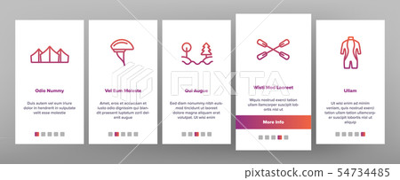 Rafting Trip, Sport Linear Vector Onboarding 54734485