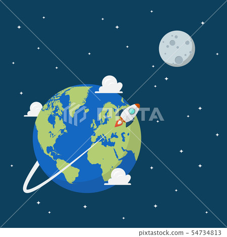 Planet earth and moon in space Planet earth and moon in space 54734813