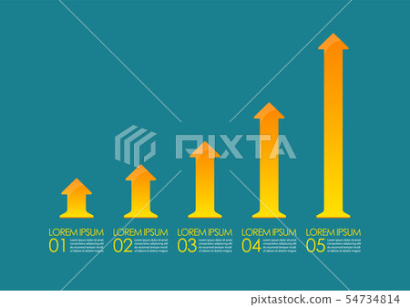 Growing up arrow chart infographic Growing up arrow chart infographic 54734814
