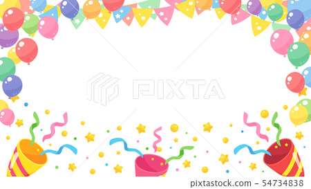 Cute crackers and garland and balloons frame _ pattern _ 16: 9 Cute crackers and garland and balloons frame _ pattern _ 16: 9 54734838