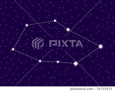 Vela constellation. Starry night sky. Cluster Vela constellation. Starry night sky. Cluster 54735913