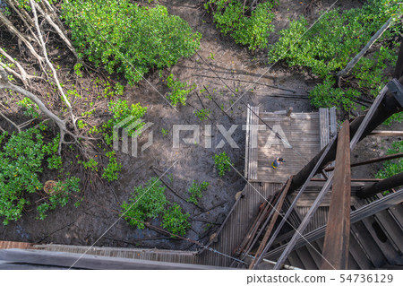 top view lady sitting on balcony 54736129