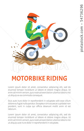 Extreme Sport Motorbike Riding Postcard Vector 54736296
