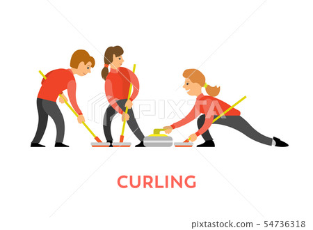 curling sport clipart cartoon