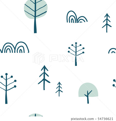 Simple minimalist tree seamless pattern 54736621