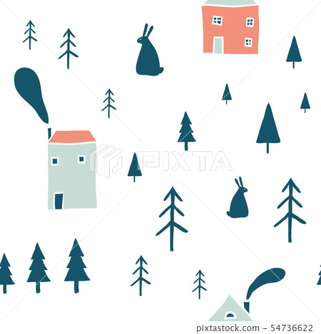 Seamless landscape pattern Seamless landscape pattern 54736622