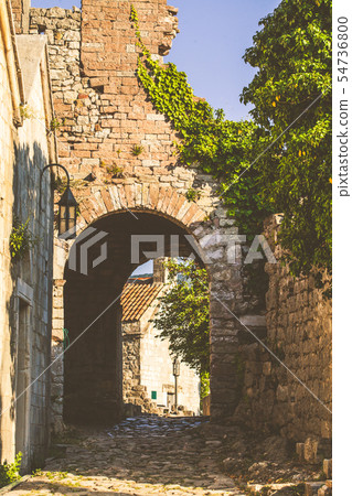 The ruins of the old town Bar in Montenegro. 54736800